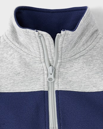 Boys Colorblock Premium Fleece Quarter Zip Pullover