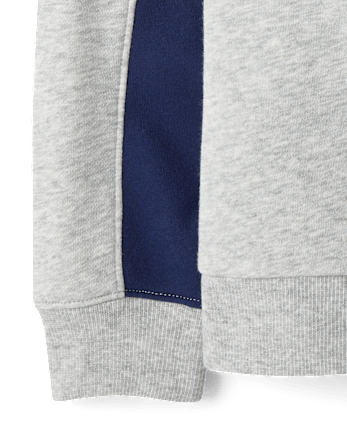 Boys Colorblock Premium Fleece Quarter Zip Pullover