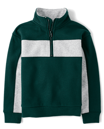 Boys Colorblock Premium Fleece Quarter Zip Pullover