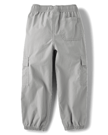 Boys Poplin Pull On Cargo Jogger Pants