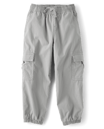 Boys Poplin Pull On Cargo Jogger Pants