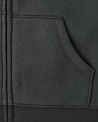 Boys Contrast Varsity Premium Fleece Zip Up Hoodie