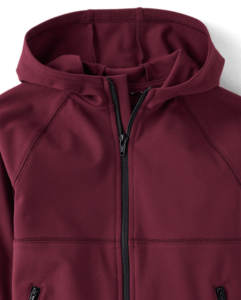 Sweat à capuche zippé Cozy Tech pour garçon - DEEP WINE