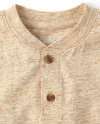 Boys Marled Henley Top