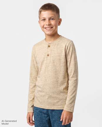 Haut Henley chiné pour garçon - HAY STACK