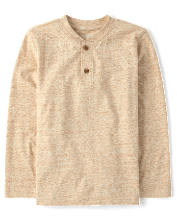 Boys Marled Henley Top