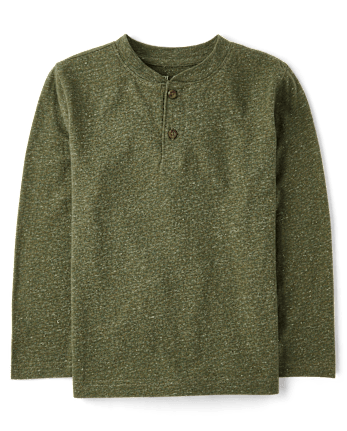 Boys Marled Henley Top
