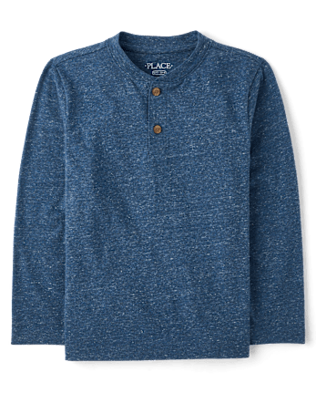 Boys Marled Henley Top