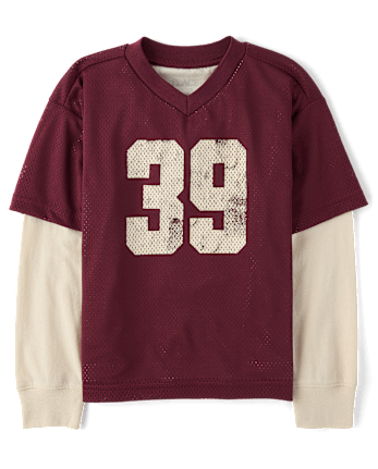 Boys Quick Dry Varsity Mesh Layered Top