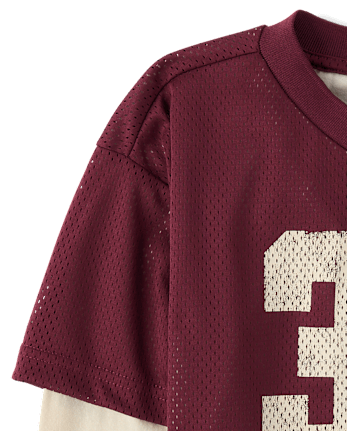 Boys Quick Dry Varsity Mesh Layered Top
