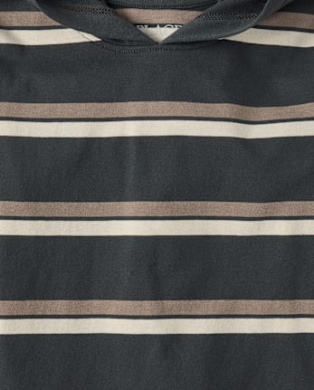 Boys Striped Hooded Top
