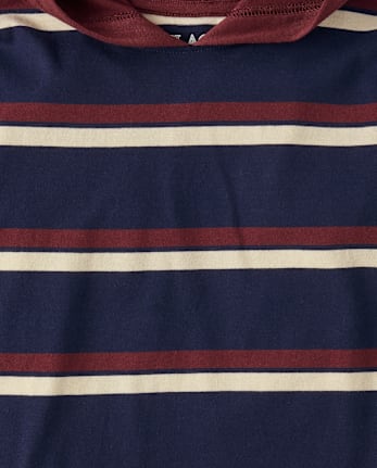 Boys Striped Hooded Top