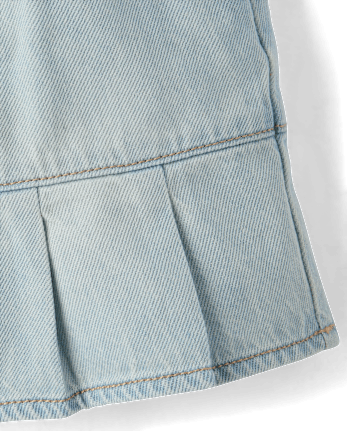Toddler Girls Denim Pleated Skort