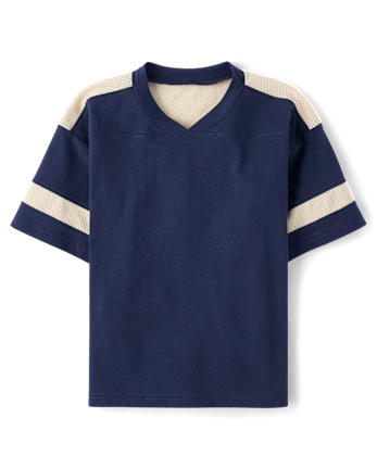 Boys Contrast Mesh Football Tee