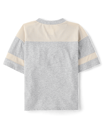 Boys Contrast Mesh Football Tee