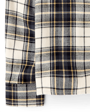 Boys Plaid Flannel Button Up Shirt