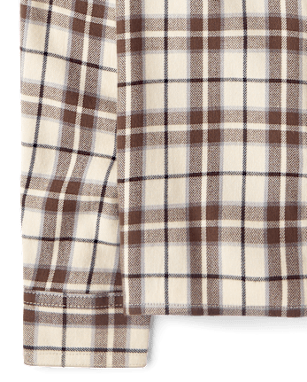 Boys Plaid Flannel Button Up Shirt - MOOSE TRAIL