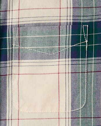 Boys Plaid Poplin Button Up Shirt