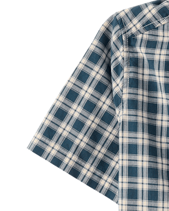 Boys Plaid Poplin Button Up Shirt