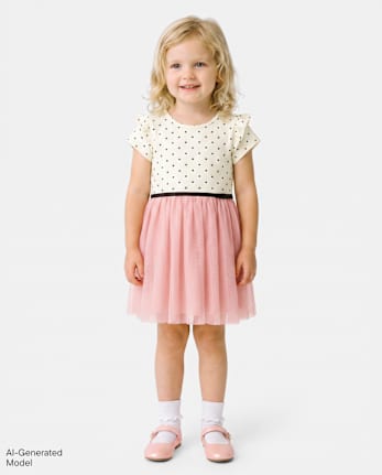 Robe tutu à pois pour bébés et petites filles - HALO WHITE