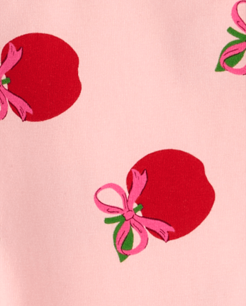 Baby And Toddler Girls Apple Bow Leggings