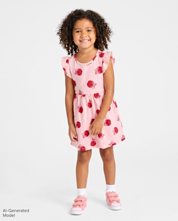 Baby And Toddler Girls Print Flutter Dress - MULTI CLR