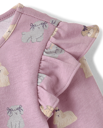 Baby And Toddler Girls Dog Flutter Dress
