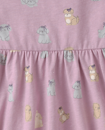Baby And Toddler Girls Dog Flutter Dress
