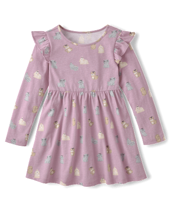 Baby And Toddler Girls Dog Flutter Dress