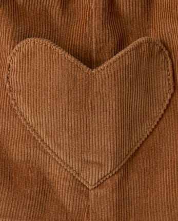 Toddler Girls Heart Pocket Corduroy Skirt