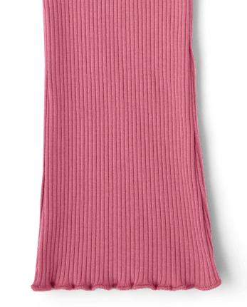 Baby And Toddler Girls Ribbed Lettuce Flare Leggings