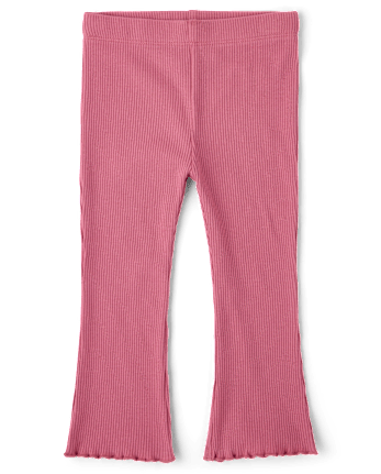 Baby And Toddler Girls Ribbed Lettuce Flare Leggings