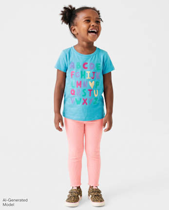 Baby And Toddler Girls Ribbed Lettuce Leggings - PINK SEA SALT