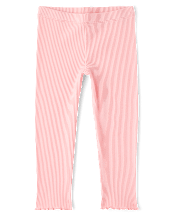 Baby And Toddler Girls Ribbed Lettuce Leggings