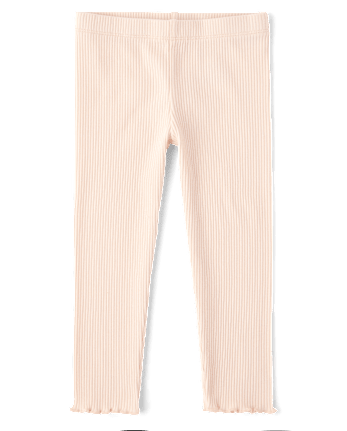 Baby And Toddler Girls Ribbed Lettuce Leggings