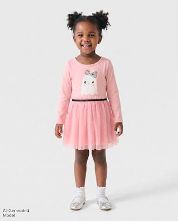 Baby And Toddler Girls Ghost Tutu Dress - PINK SEA SALT