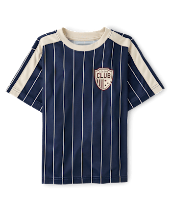 Boys Striped Varsity Soccer Jersey