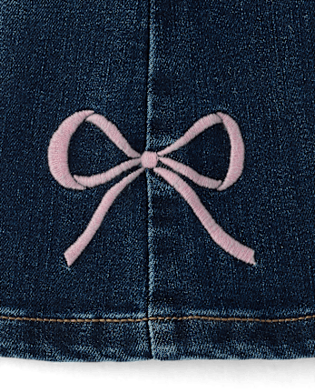 Toddler Girls Embroidered Bow Flare Jeans