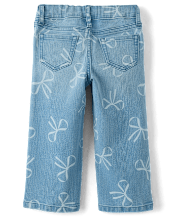 Toddler Girls Bow Wide Leg Jeans