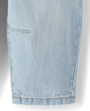 Toddler Girls Heart Patch Pocket Barrel Jeans