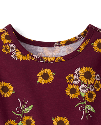 Baby And Toddler Girls Sunflower Ruffle Dress - SUGAR BEET