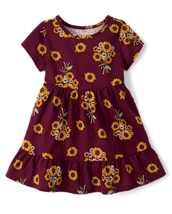 Baby And Toddler Girls Sunflower Ruffle Dress