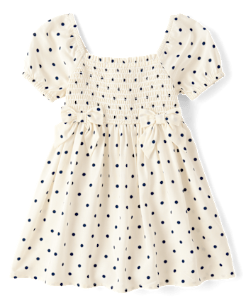 Baby And Toddler Girls Bow Smocked Dress