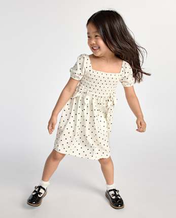Baby And Toddler Girls Bow Smocked Dress