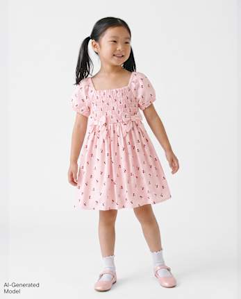 Baby And Toddler Girls Bow Smocked Dress - PETAL