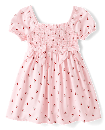 Baby And Toddler Girls Bow Smocked Dress
