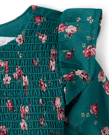 Baby And Toddler Girls Floral Chiffon Smocked Dress