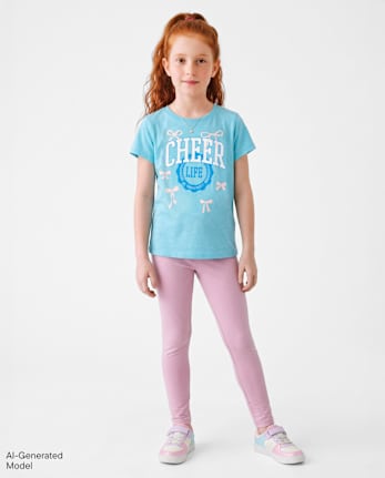 Girls Foldover Leggings - ANTIQUE IRIS CL