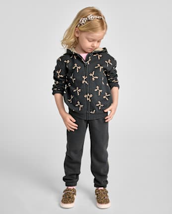 Toddler Girls Embellished Premium Fleece Jogger Pants
