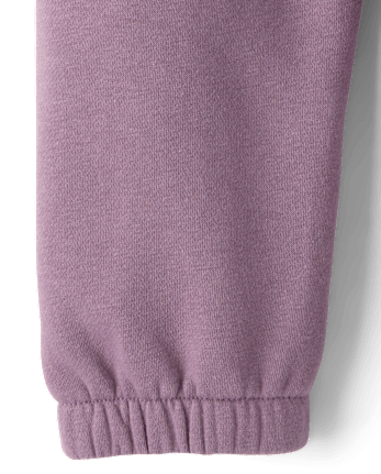 Toddler Girls Embellished Premium Fleece Jogger Pants - PANSY GARDEN